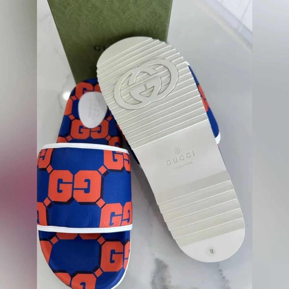 Gucci All Over Logo Slide Sandals